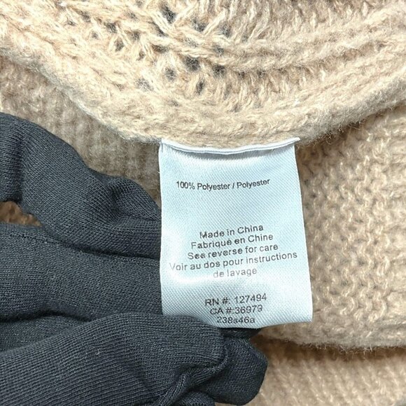 Heartloom Rylen Cardigan Sweater Size L Doe Beige Full Zip Collared Chunky - Picture 9 of 9